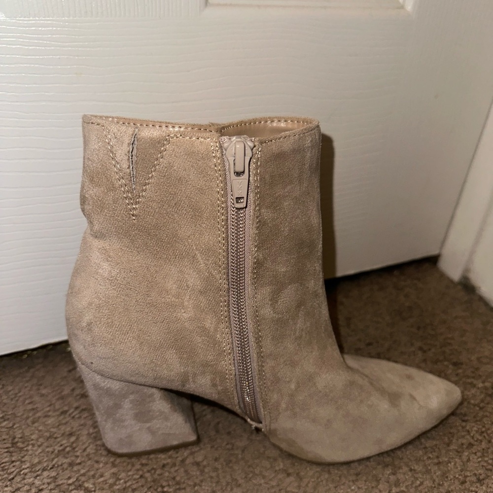 Beige Suede Ankle Boots